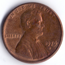 1 цент 1975 США - 1 cent 1975 USA, D