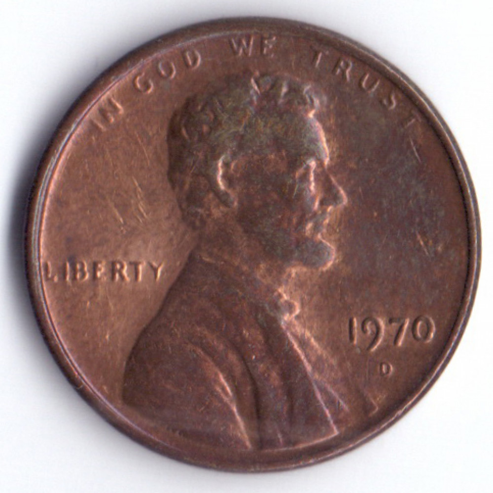 1 цент 1970 США - 1 cent 1970 USA, D
