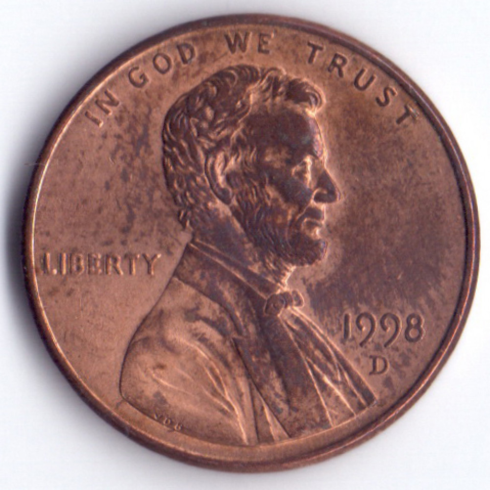 1 цент 1998 США - 1 cent 1998 USA, D