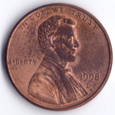1 цент 1998 США - 1 cent 1998 USA, D