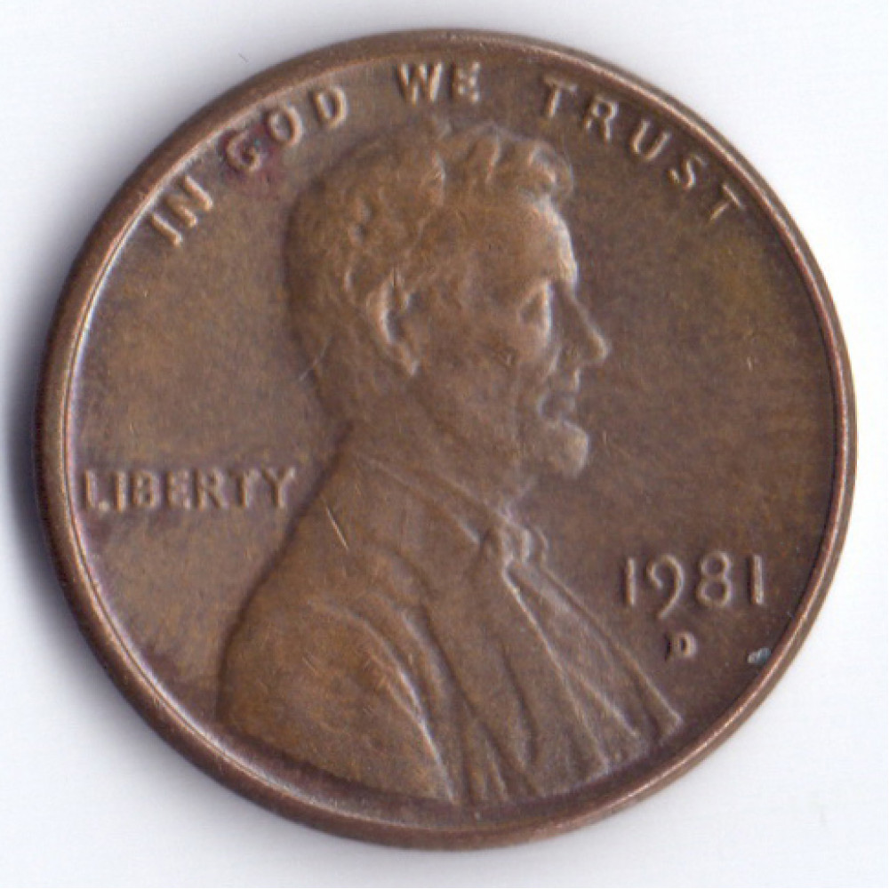 1 цент 1981 США - 1 cent 1981 USA, D