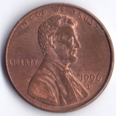 1 цент 1996 США - 1 cent 1996 USA, D