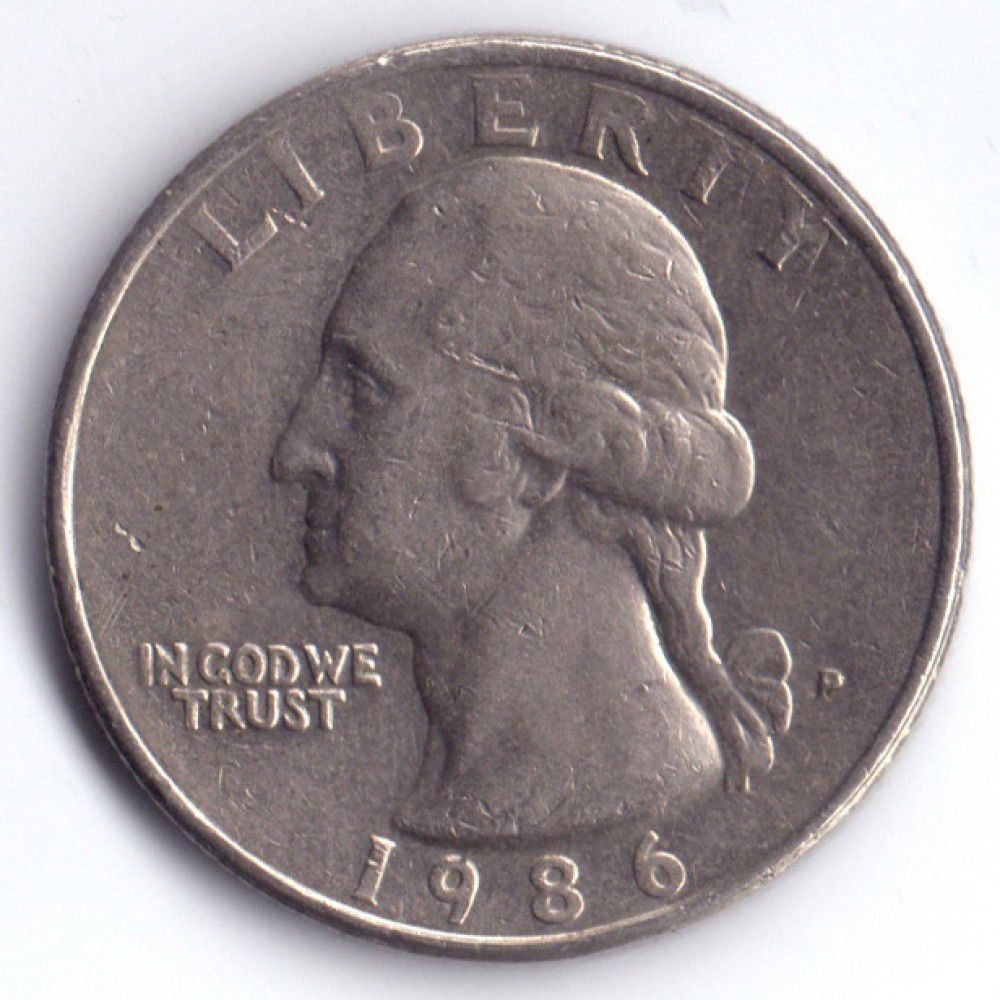 25 центов (квотер) 1986 США - 25 cents (quarter) 1986 USA, P