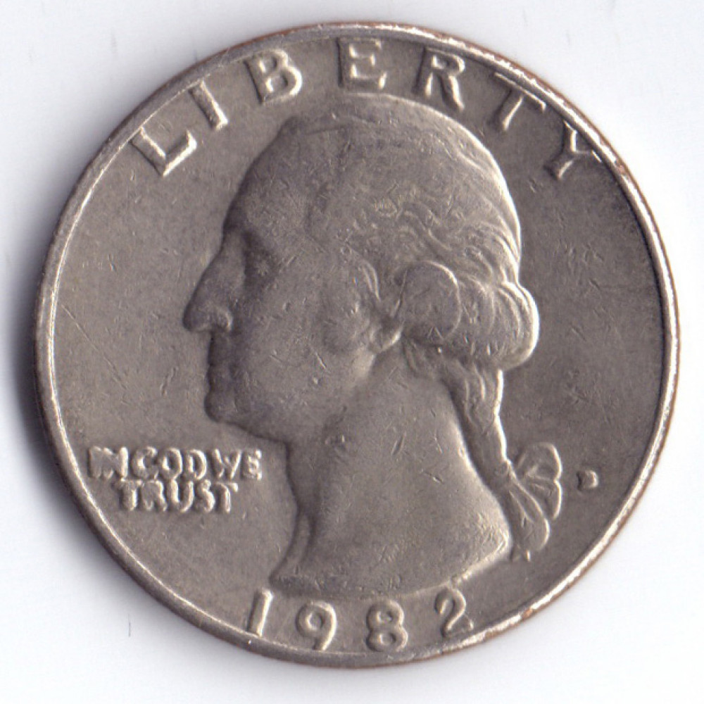 25 центов (квотер) 1982 США - 25 cents (quarter) 1982 USA, D