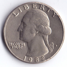 25 центов (квотер) 1982 США - 25 cents (quarter) 1982 USA, D