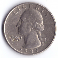 25 центов (квотер) 1987 США - 25 cents (quarter) 1987 USA, P