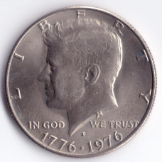 50 центов (1/2 доллара) 1976 США - 50 cents (half dollar) 1976 USA, D