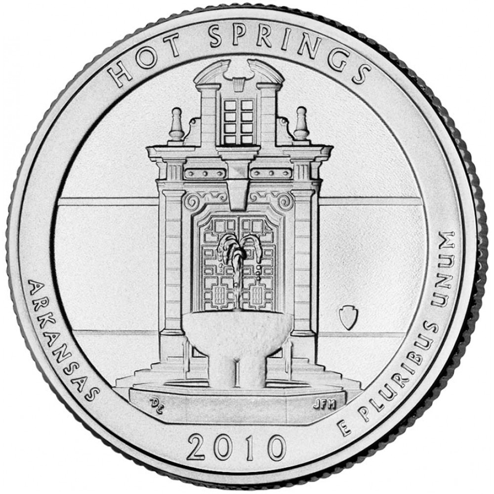 25 центов (квотер) 2010 США Хот-Спрингс, D - 25 cents (quarter) 2010 USA Hot Springs, D