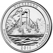 25 центов (квотер) 2011 США Виксбург, D - 25 cents (quarter) 2011 USA Vicksburg, D