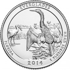 25 центов (квотер) 2014 США Эверглейдс, D - 25 cents (quarter) 2014 USA Everglades, D