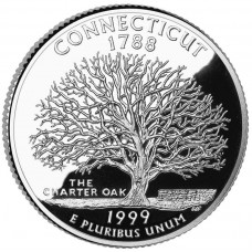 25 центов (квотер) 1999 США Коннектикут, P - 25 cents (quarter) 1999 USA Connecticut, P