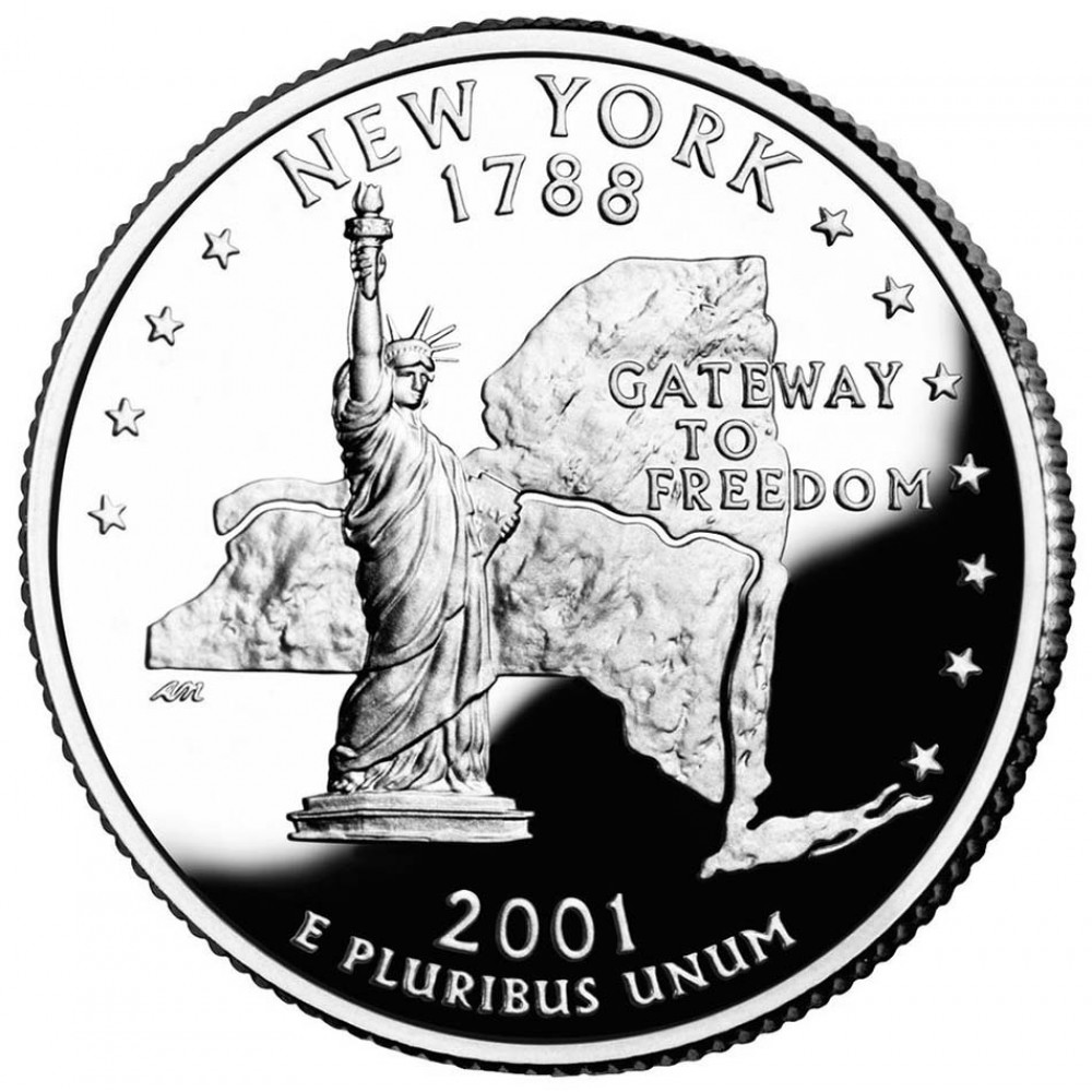25 центов (квотер) 2001 США Нью-Йорк, P - 25 cents (quarter) 2001 USA New York, P