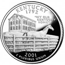 25 центов (квотер) 2001 США Кентукки, P - 25 cents (quarter) 2001 USA Kentucky, P