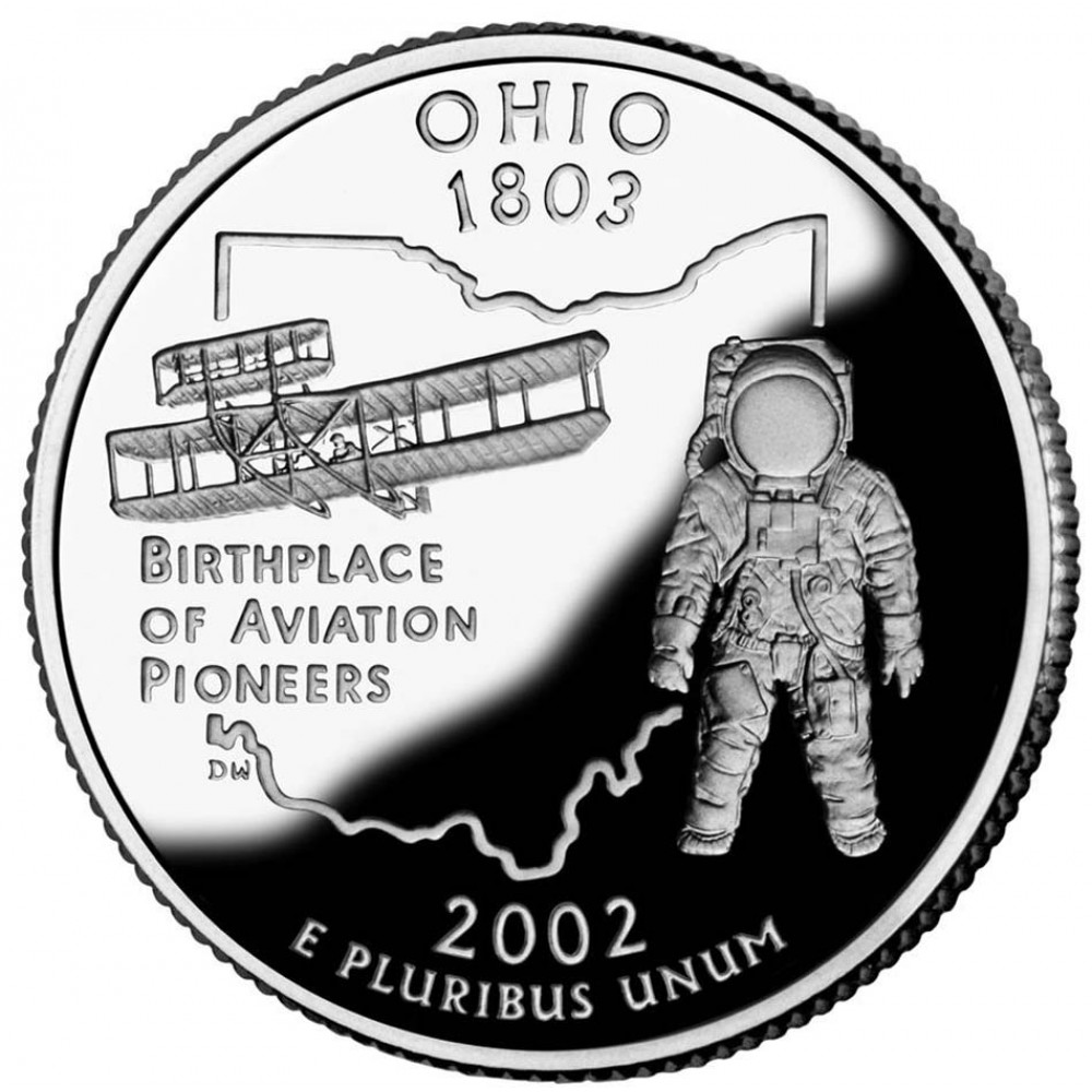 25 центов (квотер) 2002 США Огайо, D - 25 cents (quarter) 2002 USA Ohio, D