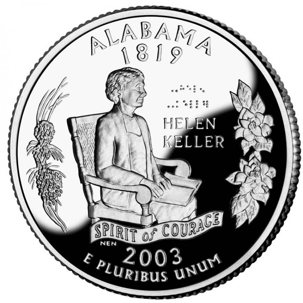 25 центов (квотер) 2003 США Алабама, P - 25 cents (quarter) 2003 USA Alabama, P