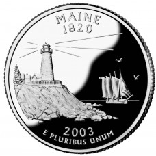 25 центов (квотер) 2003 США Мэн, P - 25 cents (quarter) 2003 USA Maine, P