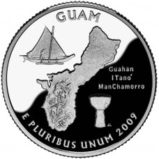 25 центов (квотер) 2009 США Гуам, P - 25 cents (quarter) 2009 USA Guam, P