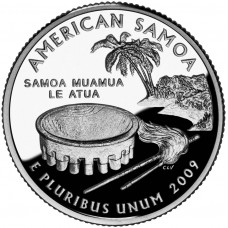 25 центов (квотер) 2009 США Американское Самоа, P - 25 cents (quarter) 2009 USA American Samoa, P