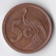5 центов 1990 ЮАР - 5 cents 1990 South Africa