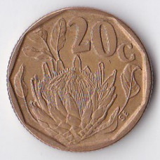 20 центов 1992 ЮАР - 20 cents 1992 South Africa
