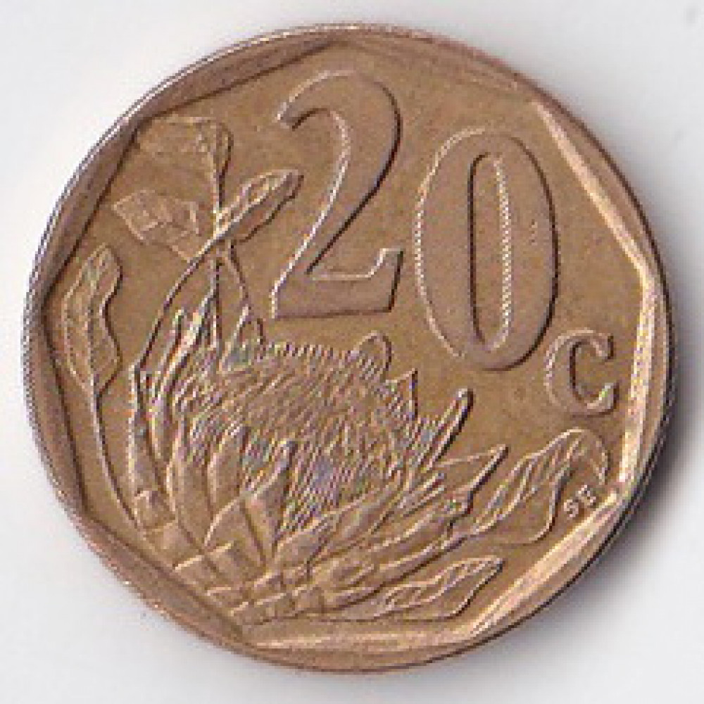 20 центов 1997 ЮАР - 20 cents 1997 South Africa