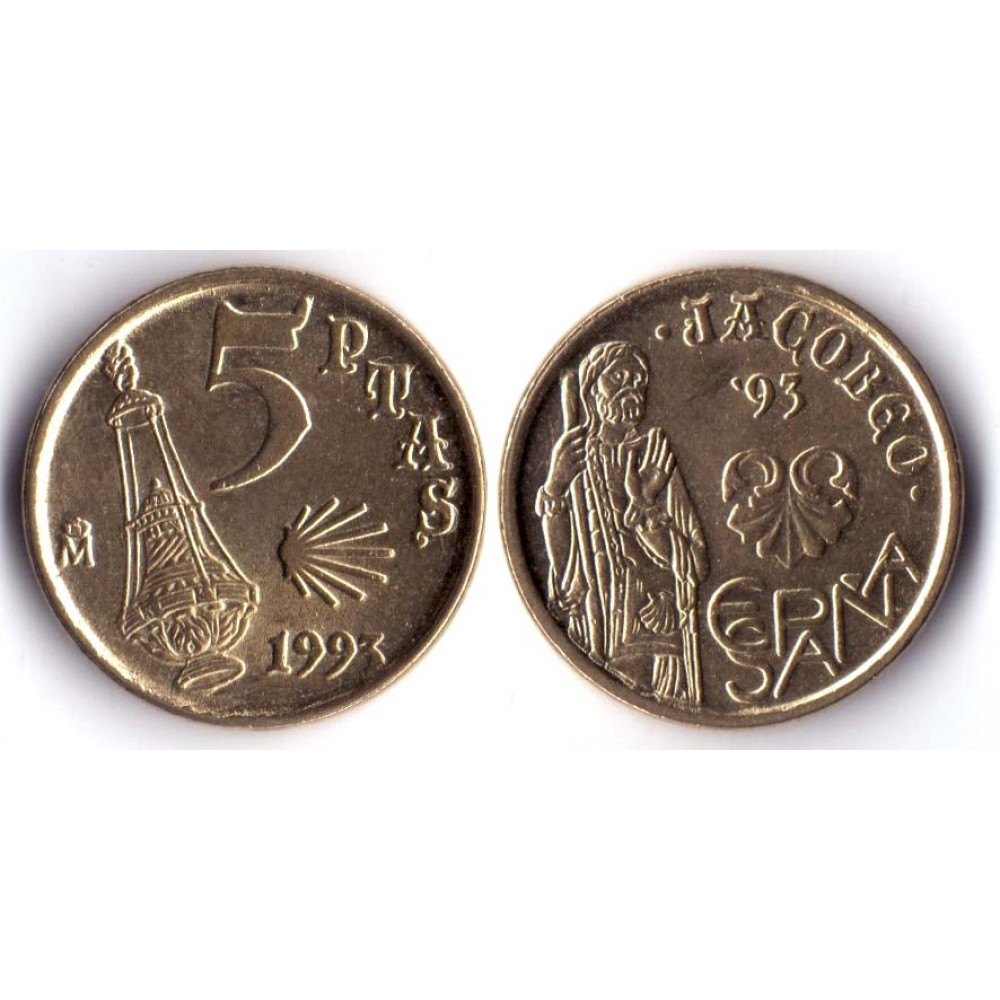 5 Ptas Spain 1993 - 5 песет Испания 1993