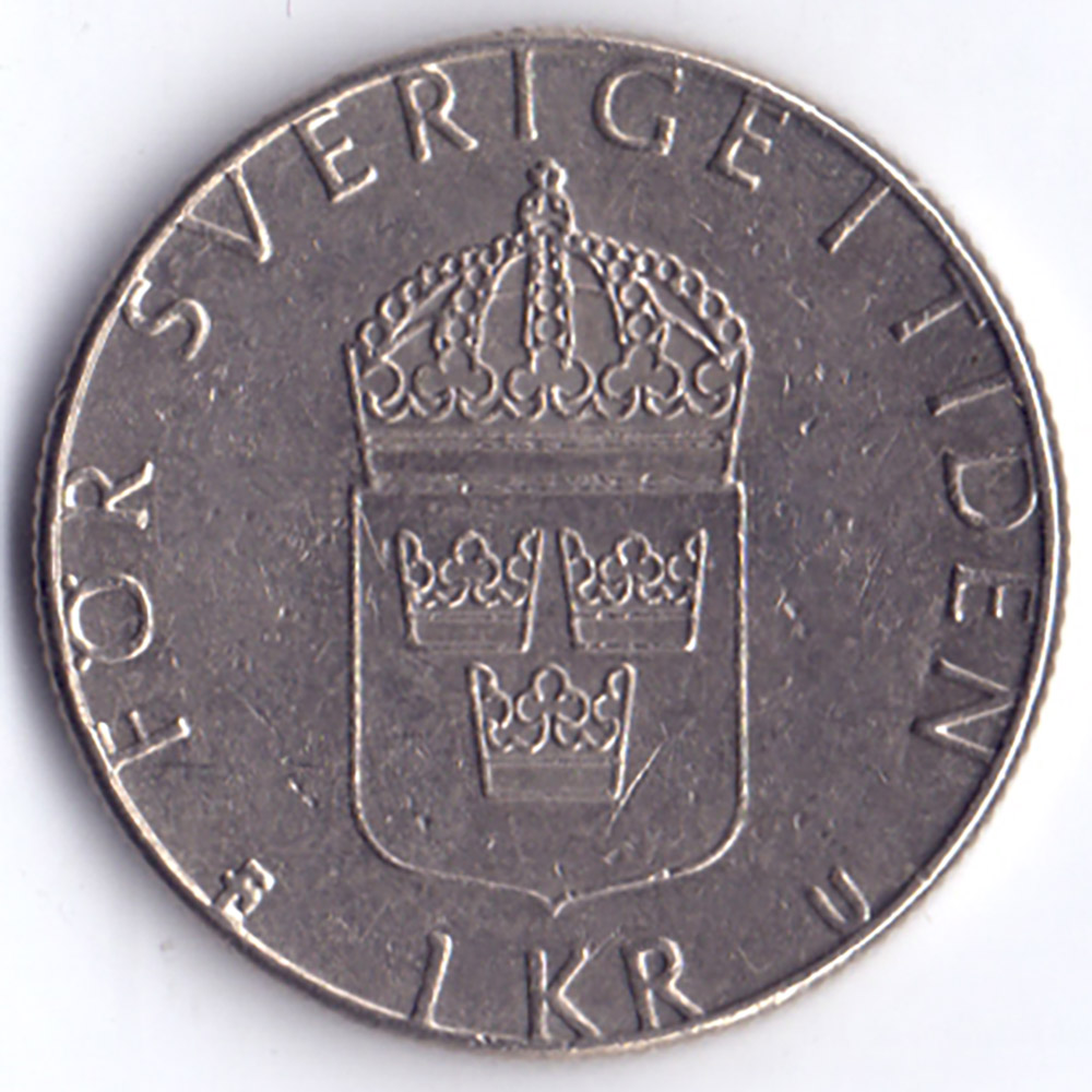 1 крона 1979 Швеция - 1 crown 1979 Sweden, из оборота