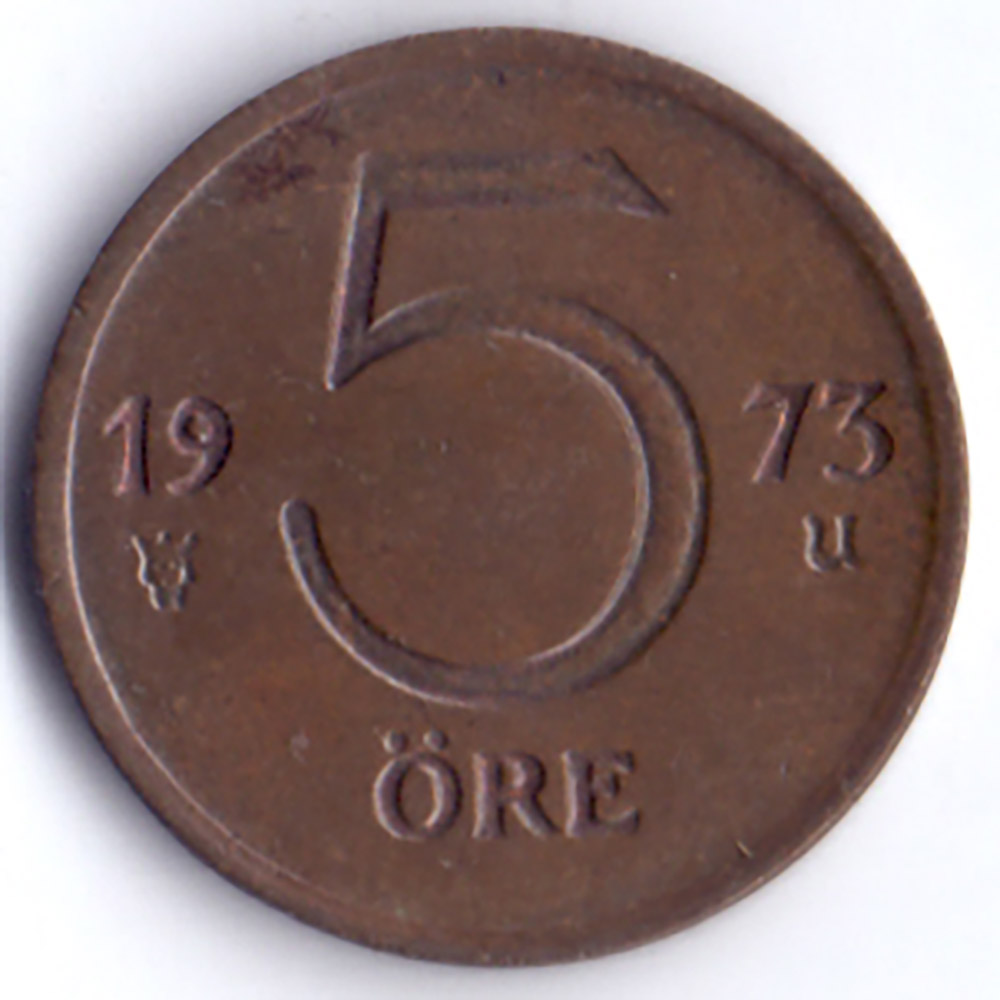 5 эре 1973 Швеция - 5 ore 1973 Sweden