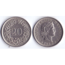 20 rappen 1965 Switzerland - 20 раппен 1965 Швейцария