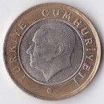 1 лира 2014 Турция - 1 lira 2014 Turkey, из оборота