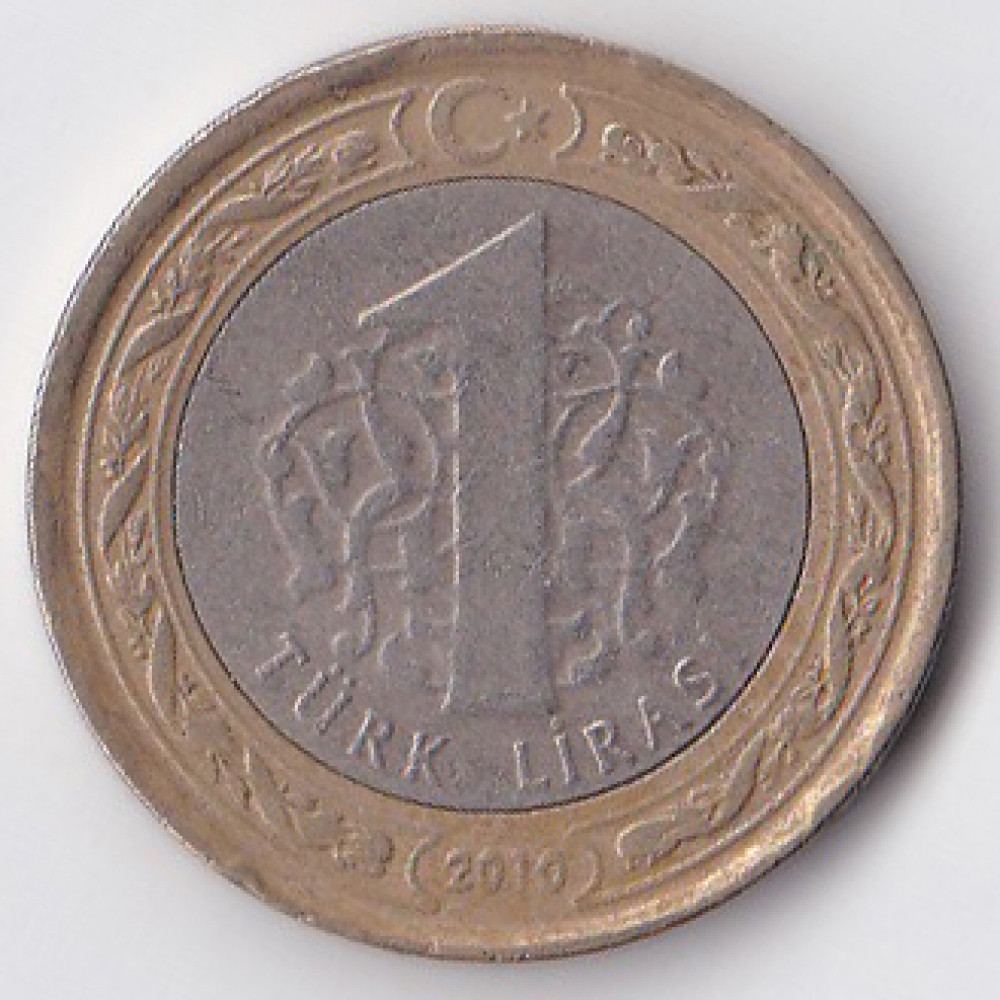 1 лира 2010 Турция - 1 lira 2010 Turkey, из оборота