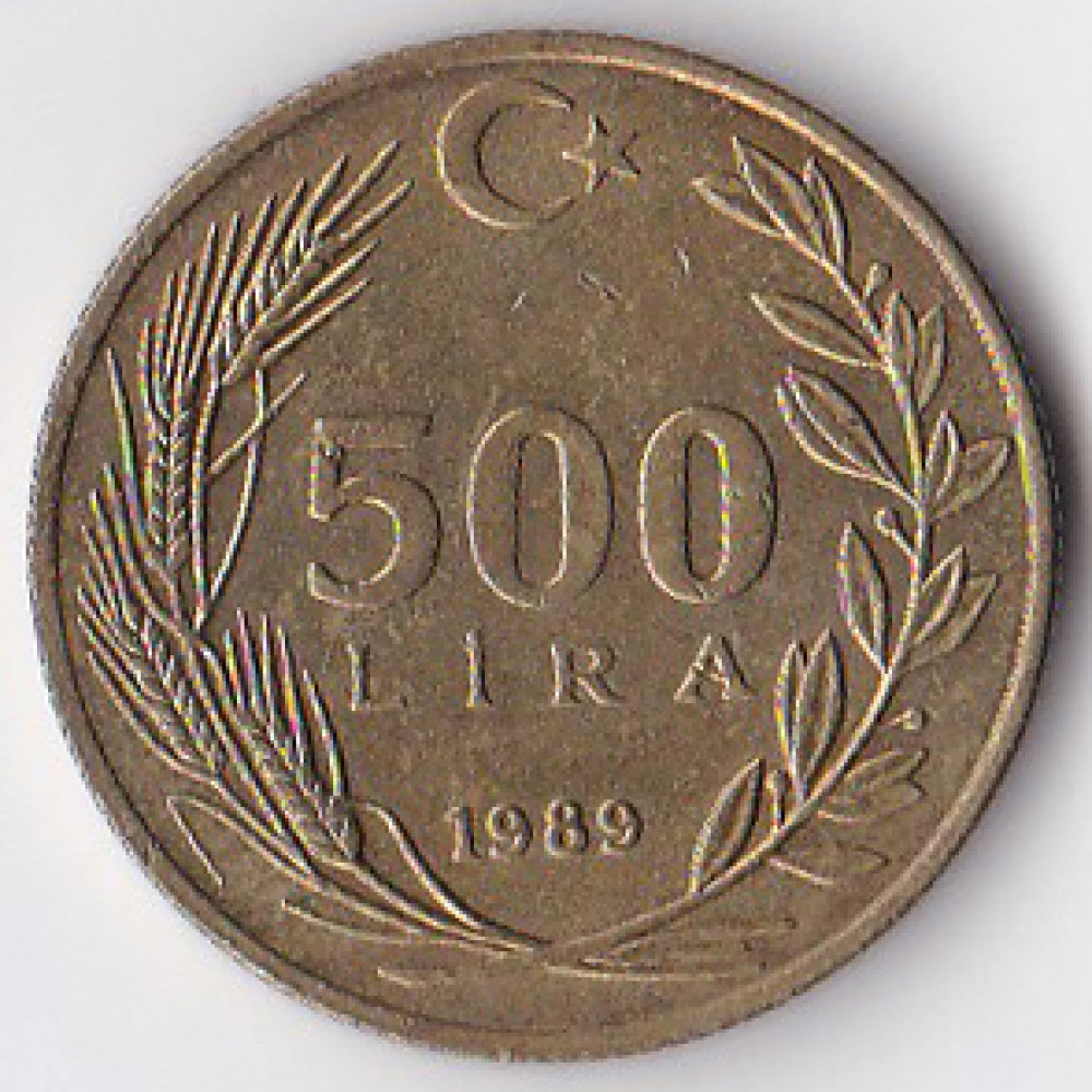500 лир 1989 Турция - 500 lira 1989 Turkey