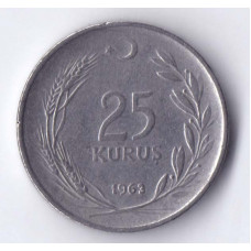 25 курушей 1963 Турция - 25 kurus 1963 Turkey, из оборота
