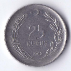 25 курушей 1965 Турция - 25 kurus 1965 Turkey, из оборота