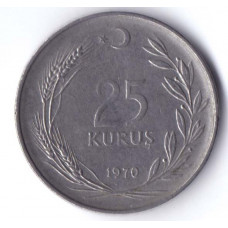 25 курушей 1970 Турция - 25 kurus 1970 Turkey, из оборота