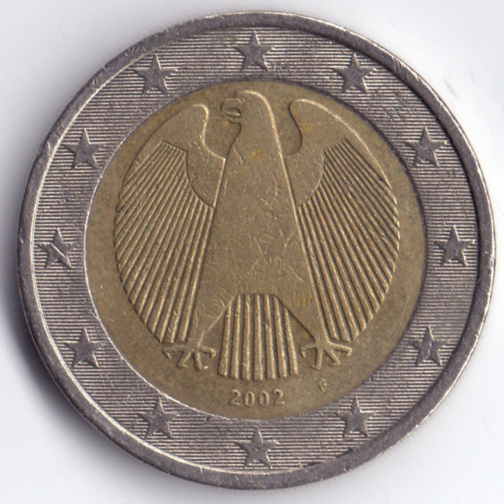 2 евро 2002 года Германия - 2 euro 2002 Germany, F, из оборота