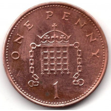 1 пенни 1999 Великобритания - 1 penny 1999 Great Britain, из оборота