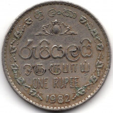 1 рупия 1982 Шри-Ланка - 1 rupee 1982 Sri Lanka, из оборота
