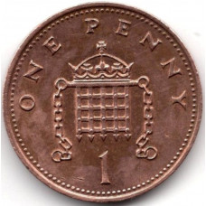 1 пенни 1988 Великобритания - 1 penny 1988 Great Britain, из оборота