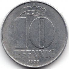 10 пфеннигов 1970 Германия (ГДР) - 10 pfennig 1970 Germany (GDR), из оборота