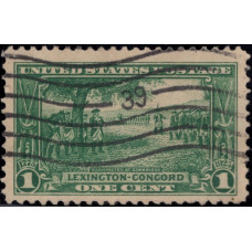 1925, апрель. Почтовая марка США. Выпуск Лексингтон-Конкорд, 1 цент