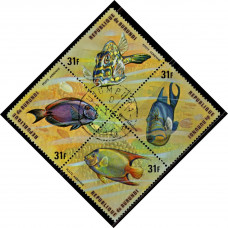 1974, сентябрь. Почтовая марка Бурунди. Рыбы, 31Fr	