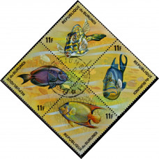 1974, май. Почтовая марка Бурунди. Рыбы, 11Fr	