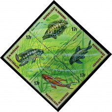 1974, сентябрь. Почтовая марка Бурунди. Рыбы, 17Fr	