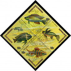 1974, сентябрь. Почтовая марка Бурунди. Рыбы, 10Fr	