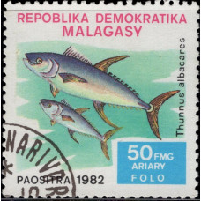 1982, декабрь. Почтовая марка Мадагаскара. Рыбы, 50Fr