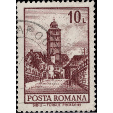 1972, октябрь. Почтовая марка Румынии. Здания, 10L