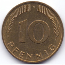 10 пфеннигов 1989 Германия - 10 pfennig 1989 Germany, F, из оборота