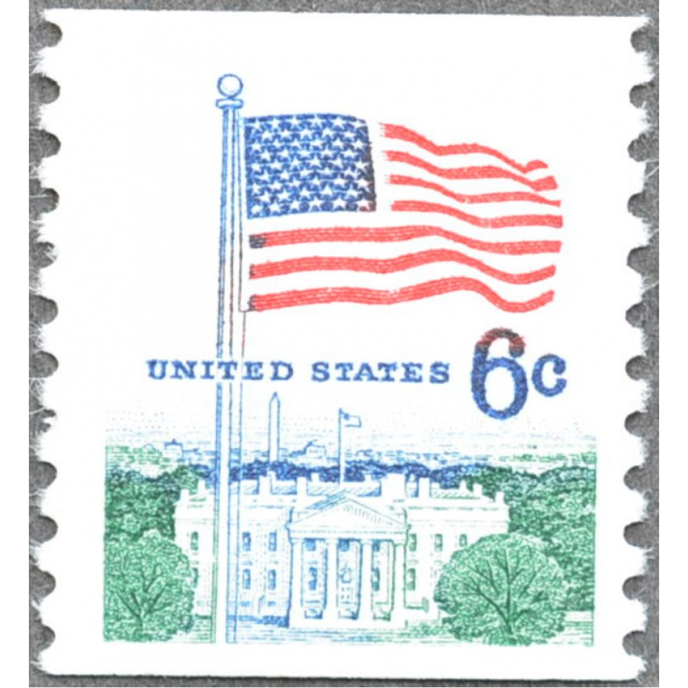 1968. США, Флаг над Белым домом, 6 центов купить