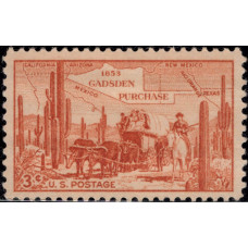 1953, декабрь. Почтовая марка США. 100 лет со дня покупки Gadsden, 3 цента